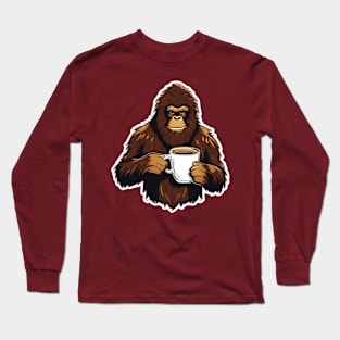 Bigfoot Likes Coffee. Long Sleeve T-Shirt
